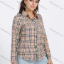 Wholesale Women's Long Sleeve Collared Button Front Plaid Print Casual Shirt preview