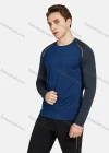 Wholesale Men's Athletic Long Sleeve Colorblock Running T-shirts - Liuhuamall