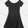 Wholesale Women's Classic Round Neck Plain Ruched Ruffle Hem Short Dress preview