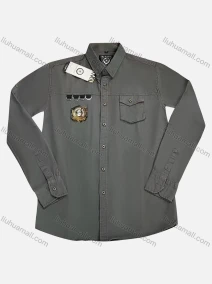 Wholesale Men's Casual Collared Long Sleeve Plain Button Down Shirt, LIUHUA CLOTHING WHOLESALE