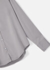 Wholesale Women's Casual Collared Button Down Plain Satin Chiffon Curved Hem Shirt 630# - Liuhuamall