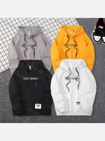 Wholesale Men's Casual Letter Print Drawstring Long Sleeve Kangaroo Pocket Hoodie, LIUHUA CLOTHING WHOLESALE