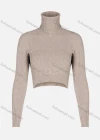 Wholesale Women's Rolled Neck Long Sleeve Crop Sweater - Liuhuamall