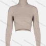Wholesale Women's Rolled Neck Long Sleeve Crop Sweater preview