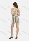 Wholesale Women's Casual Button Decor Striped Crop Cami Top 2-piece Set 28090# - Liuhuamall