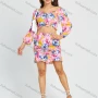 Wholesale Women's Vacation Floral Print Off Shoulder Ruffle Trim Crop Top & Skirt 2 Piece Set preview