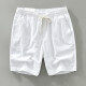 Men's Linen Drawstring Loose Fit Casual Shorts White Clothing Wholesale Market -LIUHUA