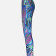 Women's Athletic Abstract Print High Waist Yoga Elasticity Leggings Multi-color Clothing Wholesale Market -LIUHUA