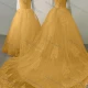 Wholesale Women's Glamorous Off Shoulder Sequin Lace Up Back Appliques Floor Length Wedding Dress 2058-1# Orange Clothing Wholesale Market Liuhua