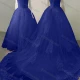 Wholesale Women's Glamorous Off Shoulder Sequin Lace Up Back Appliques Floor Length Wedding Dress 2058-1# Medium Blue Clothing Wholesale Market Liuhua