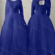 Wholesale Women's Glamorous Bateau Neck Lace Sleeve Sequin Lace Up Back Appliques Floor Length Wedding Dress 3033# Medium Blue Clothing Wholesale Market Liuhua