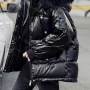 Wholesale Women's Faux Fur Hood Shiny Zipper Puffer Jacket preview
