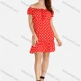 Wholesale Women's Casual Polka Dot Off Shoulder Ruffle Hem Short Dress preview