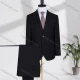 Wholesale Men's Formal Lapel Plain Two Buttons Flap Pockets Blazer Jacket & Pants 2 Piece Suit Set D2655-5# Black Clothing Wholesale Market Liuhua