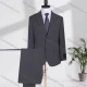 Wholesale Men's Formal Lapel Plain Two Buttons Flap Pockets Blazer Jacket & Pants 2 Piece Suit Set D2655-5# Dim Gray Clothing Wholesale Market Liuhua