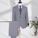 Wholesale Men's Formal Lapel Plain Two Buttons Flap Pockets Blazer Jacket & Pants 2 Piece Suit Set D2655-5# Gray Clothing Wholesale Market Liuhua