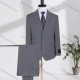 Wholesale Men's Formal Lapel Plain Two Buttons Flap Pockets Blazer Jacket & Pants 2 Piece Suit Set D2655-5# Dark Gray Clothing Wholesale Market Liuhua