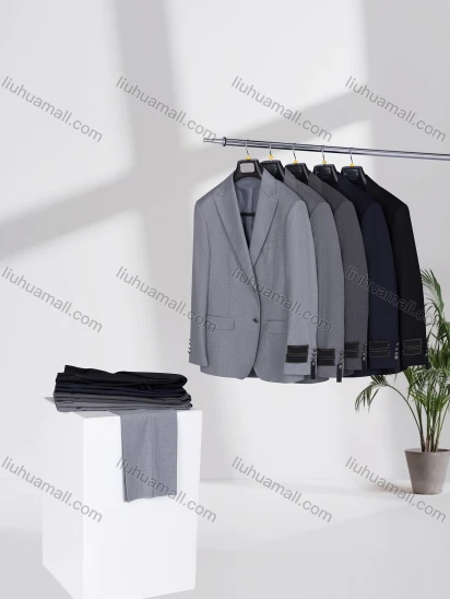 Wholesale Men's Formal Lapel Plain Two Buttons Flap Pockets Blazer Jacket & Pants 2 Piece Suit Set D2655-5#