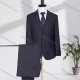 Wholesale Men's Business Lapel Plain Two Buttons Flap Pockets Blazer Jacket & Pants 2 Piece Suit Set D2993-13# Dark Gray Clothing Wholesale Market Liuhua