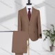 Wholesale Men's Business Lapel Plain Two Buttons Flap Pockets Blazer Jacket & Pants 2 Piece Suit Set D2993-13# Coffee Clothing Wholesale Market Liuhua
