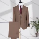Wholesale Men's Business Lapel Plain Two Buttons Flap Pockets Blazer Jacket & Pants 2 Piece Suit Set D2993-13# Camel Clothing Wholesale Market Liuhua