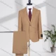 Wholesale Men's Business Lapel Plain Two Buttons Flap Pockets Blazer Jacket & Pants 2 Piece Suit Set D2993-13# Khaki Clothing Wholesale Market Liuhua