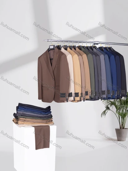 Wholesale Men's Business Lapel Plain Two Buttons Flap Pockets Blazer Jacket & Pants 2 Piece Suit Set D2993-13#