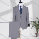 Wholesale Men's Business Lapel Plain Two Buttons Flap Pockets Blazer Jacket & Pants 2 Piece Suit Set D3604-10# Gray Clothing Wholesale Market Liuhua