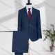 Wholesale Men's Business Lapel Plain Two Buttons Flap Pockets Blazer Jacket & Pants 2 Piece Suit Set D3604-10# Navy Clothing Wholesale Market Liuhua