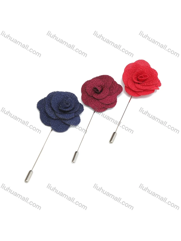 Wholesale Men's Fashion Plain Flower Boutonniere With Pin For Suit