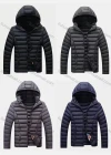 Wholesale Men's Casual Hooded Long Sleeve Zipper Plain Puffer Jacket - Liuhuamall