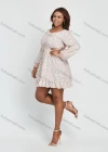 Wholesale Women's Casual Allover Floral Print Long Sleeve High Waist Short Dress - Liuhuamall