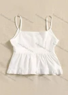 Wholesale Women's Casual V Neck Spaghetti Strap Ruffle Hem Cami Top AY220# - Liuhuamall
