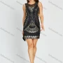 Wholesale Women's Sleeveless Round Neck Tribal Sequin Short Cocktail Party Dress preview