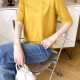 Wholesale Women's Casual Plain Round Neck Half Sleeve Sweater Top Yellow Wholesale Clothing Market & Suppliers -LIUHUAMALL