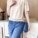 Wholesale Women's Casual Plain Round Neck Half Sleeve Sweater Top Snow Wholesale Clothing Market & Suppliers -LIUHUAMALL