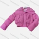 Wholesale Women's Casual Plain Long Sleeve Peplum Button Front Crop Puffer Coat Pink Clothing Wholesale Market Liuhua