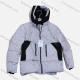 Wholesale Women's Casual Splicing Drawstring Plain Zipper Hooded Thermal Puffer Coat Gray Clothing Wholesale Market Liuhua