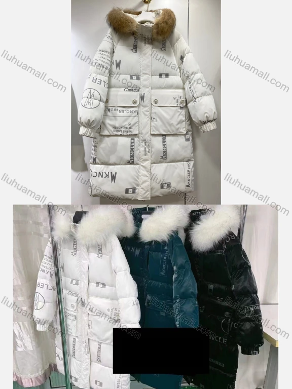 Wholesale Women's Casual Allover Print Long Sleeve Flap Pockets Mid Length Hooded Puffer Coat 765#
