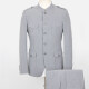 Men's Plain Button Down Multiple Pockets Chinese Tunic Suit & Pants 2-Piece Sets BA220307# Gray Clothing Wholesale Market -LIUHUA
