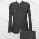 Wholesale Men's Plain Button Down Multiple Pockets Chinese Tunic Suit & Pants 2-Piece Sets BA220307# Charcoal Gray Clothing Wholesale Market Liuhua