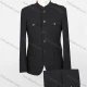 Wholesale Men's Plain Button Down Multiple Pockets Chinese Tunic Suit & Pants 2-Piece Sets BA220307# Black Clothing Wholesale Market Liuhua