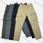 Wholesale Men's Casual Plain Flap Pockets Zip Decor Drawstring Cargo Pant 9983# preview