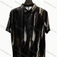 Wholesale 2026 Men's Wholesale In - Stock Slim - Fit Short - Sleeve Printed Shirt, Abstract Pattern Casual Button - Down Shirt Black Clothing Wholesale Market Liuhua