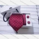 Wholesale Men's Trendy Allover Print Tie & Pocket Square & Pair Cufflinks Sets Raspberry Clothing Wholesale Market Liuhua