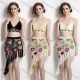 Wholesale Handmade Crochet Bikini Top & Fringe Beach Skirt Set | Boho Square Swim Cover Up Multi-color Clothing Wholesale Market Liuhua