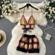 Wholesale Handmade Crochet Square Beach Set – Top & Shorts Black Clothing Wholesale Market Liuhua