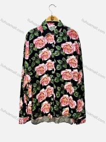 Wholesale Women's Vintage Long Sleeve Floral Print Button Down Shirts, LIUHUA CLOTHING WHOLESALE