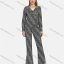 Wholesale Women's Business Lapel Long Sleeve Zip Side Letter Crop Jacket 2-piece Set preview