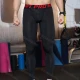 Wholesale Men's Sporty Letter Print Elastic Waist Ankle Length Leggings 609# Black Clothing Wholesale Market Liuhua